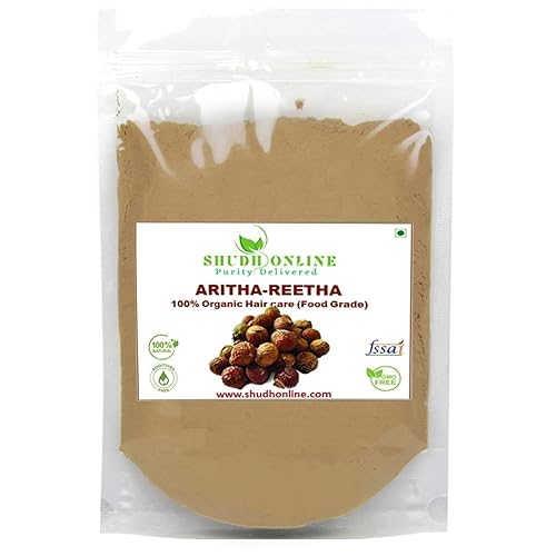 Homeda Reetha - Polvo para cabello, jabón orgánico de nueces en polvo para el cabello (17 oz - 500g) 100% puros indios polvos de baño - Aritha en