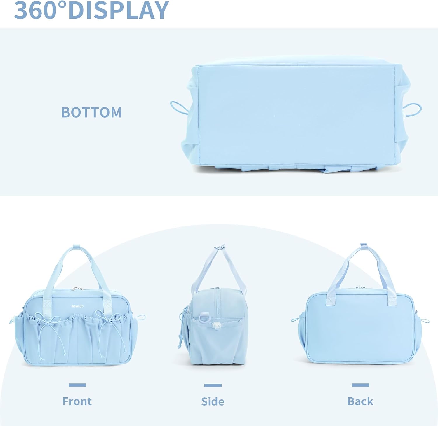 ECOHUB Small Gym Bag for Women, Mini Duffle Bag with Wet Pocket Light Blue image 5