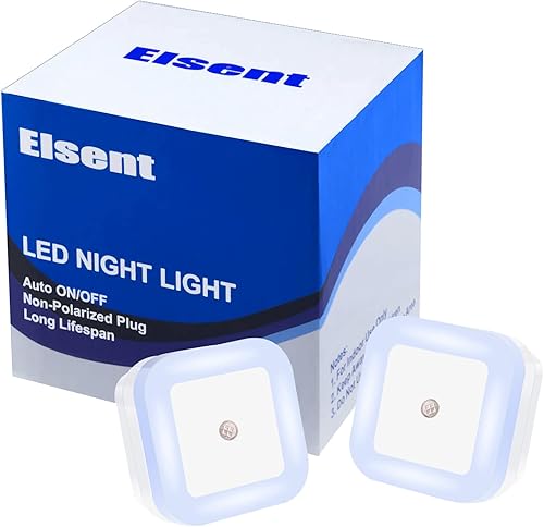 Miniatura 6 de Paquete de 2 luces nocturnas de color verde brillante, enchufar a luces LED de pared con sensor de luz, adecuadas para baño, pasillo y cocina