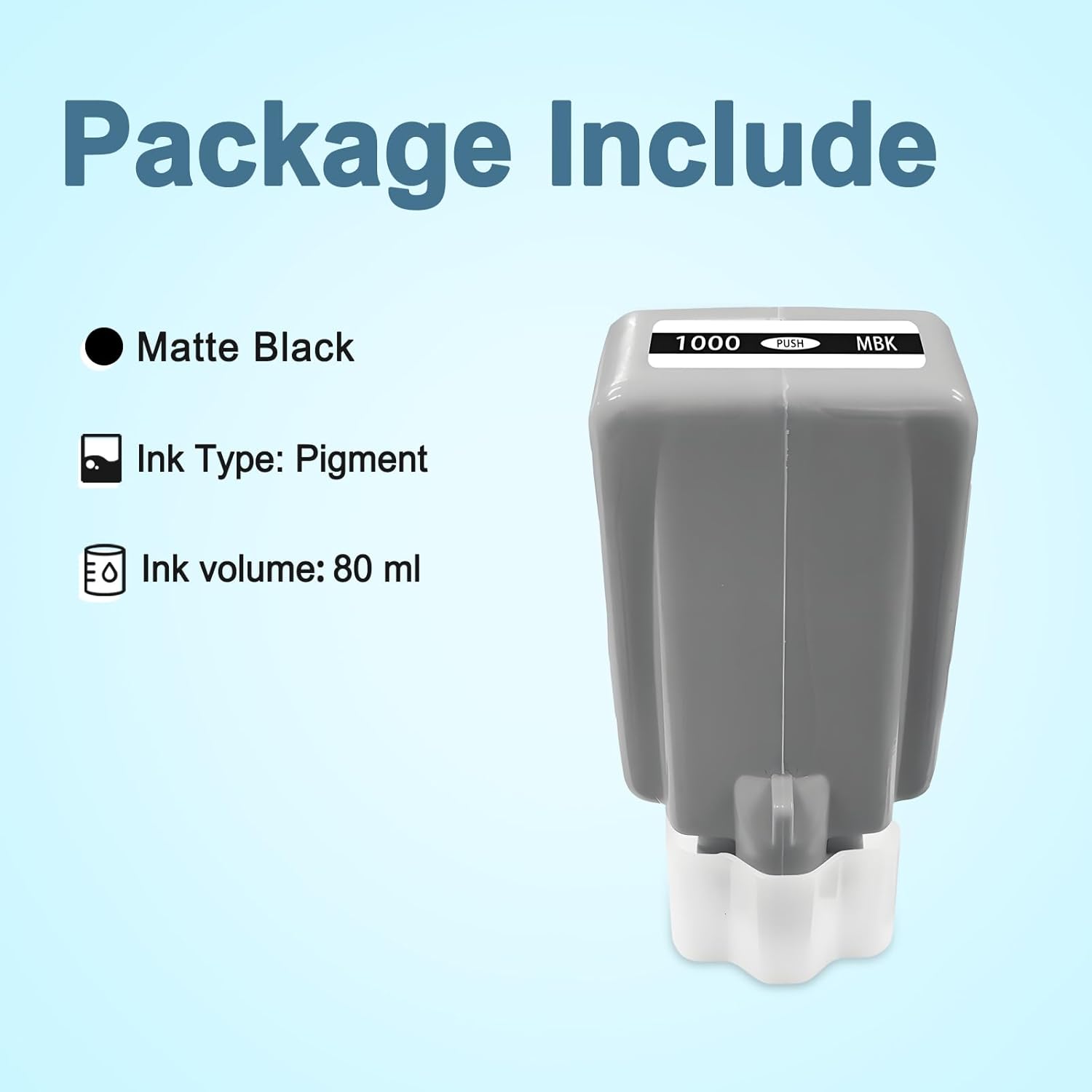 PFI-1000 Ink Cartridge Compatible with Canon imagePROGRAF PRO-1000 Printer Individual Ink Tank 80ML Pigment (1-Pack Matte Black)