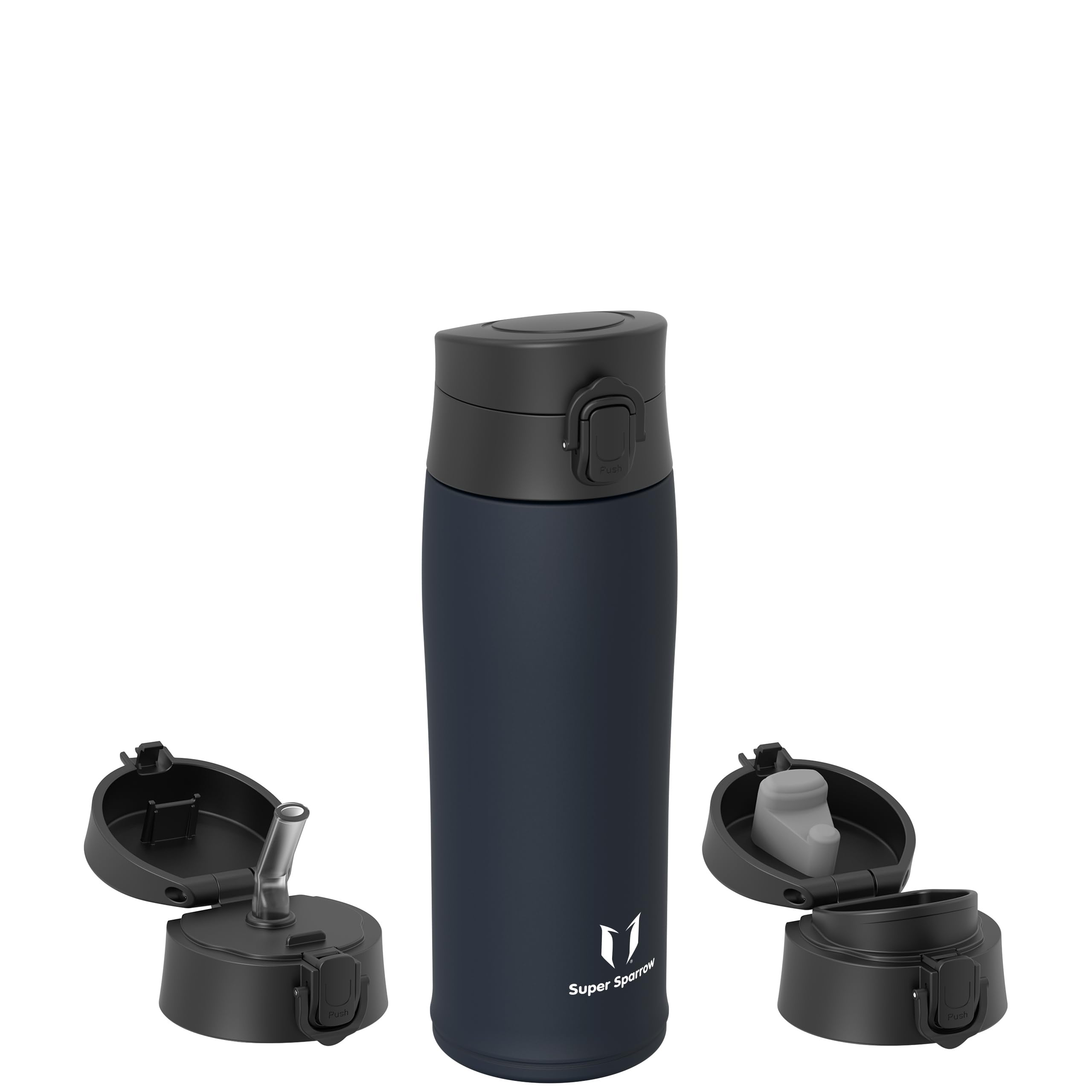 Super Sparrow Insulated Water Bottle, Travel Mug, 500ml, Stainless Steel Water Bottles, BPA Free, Leakproof Metal Bottles - Image 2