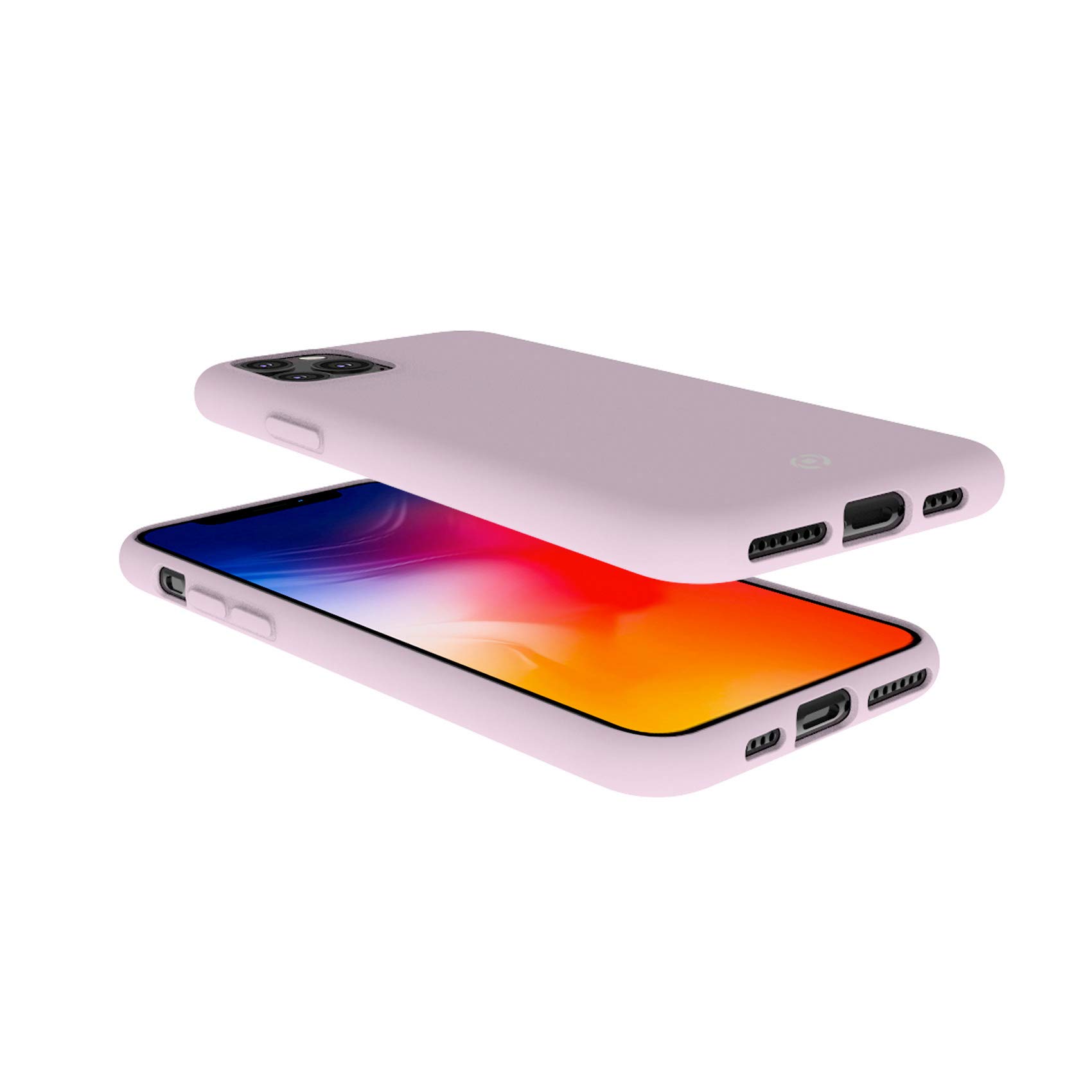 Funda para iPhone 11 Pro ax con diseño de corazones color rosa claro