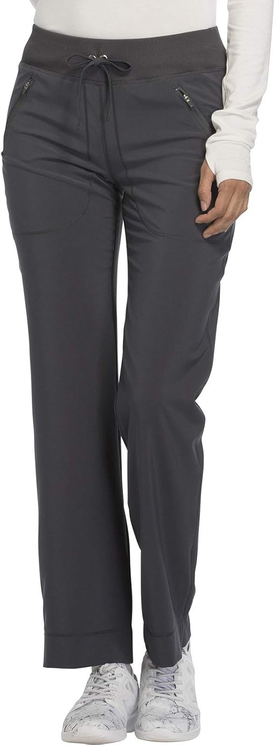 Infinity Mid Rise Tapered Leg Drawstring Scrub Pants for Women, Contemporary Fit Womens Scrubs with 2 Zip Pockets CK100A X-Small Tall Pewter
