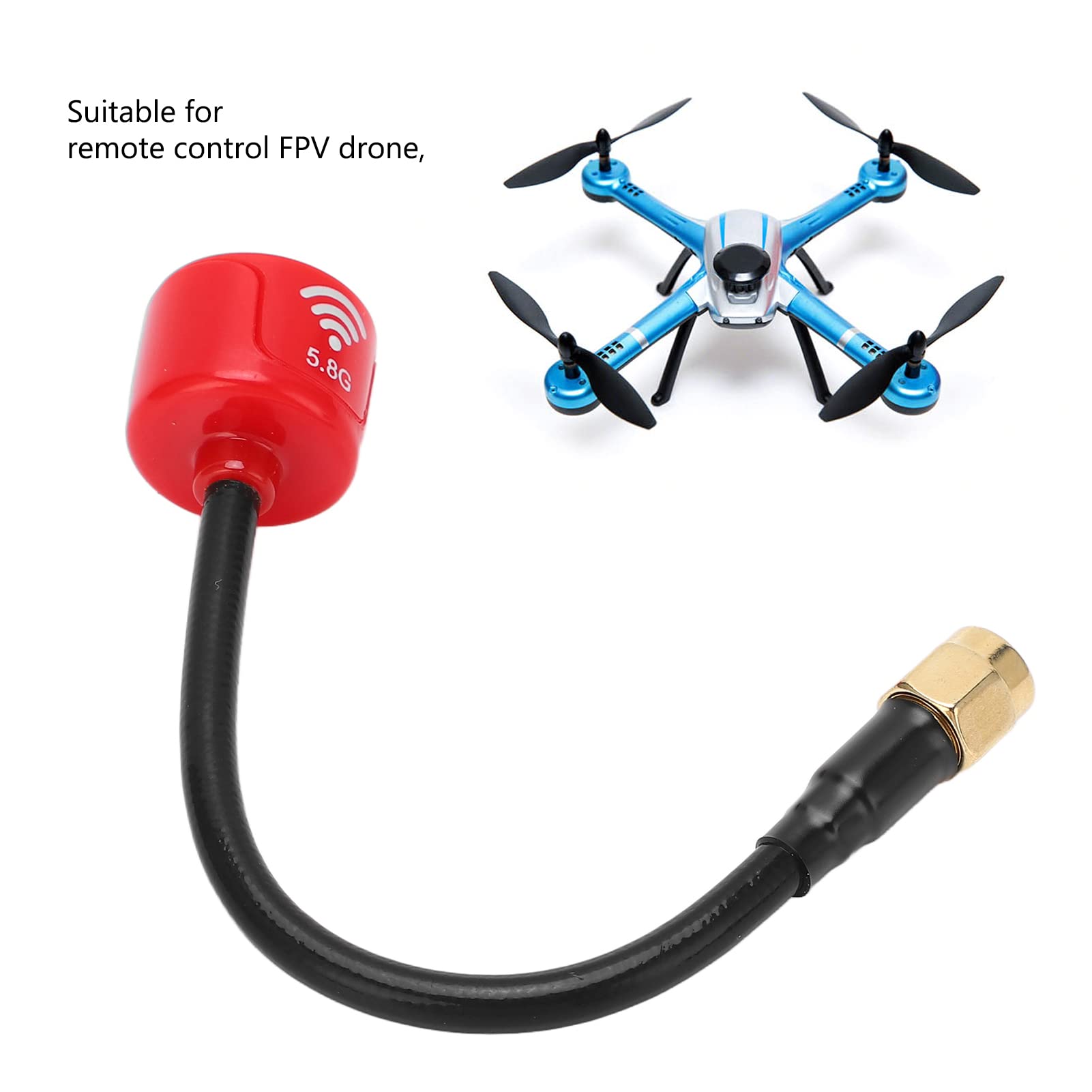 Bnineteenteam Antena de 125 Mm 5,8 GHz 2.5Dbi para Control Remoto FPV Drone Antena de Ganancia RHCP Resistente a Impactos (Rojo)