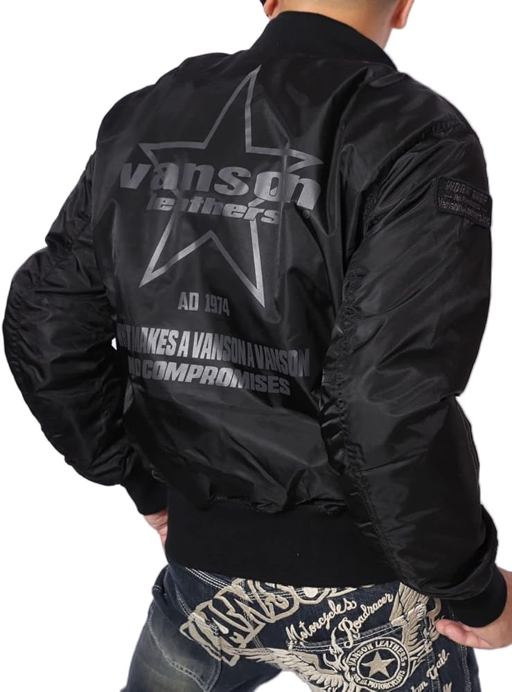 Amazon.co.jp: [バンソン] 防寒防水 MA-1 ライダースジャケット