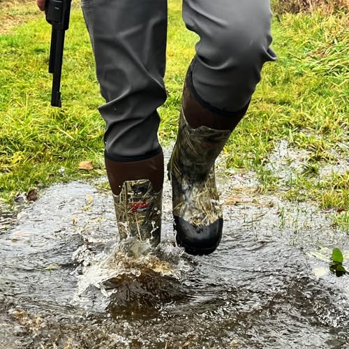 8 Fans Insulated Waterproof Hunting Boots for Men – 1000G Thinsulate, 5mm Neoprene, Rubber Camo Boot, 17-inch Shaft, Anti-Slip Traction Outsole, Next Camo, 12 by 8 Fans - Image 2