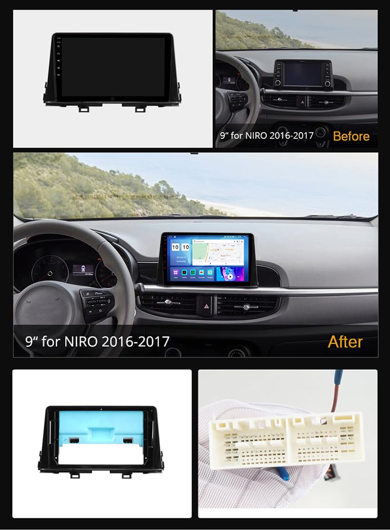 Odtwarzacz samochodowy z Androidem 15, 9-calowym ekranem dotykowym, nawigacja GPS Dla Kia Picanto Morning 2016-2018 Radio samochodowe, akcesoria samochodowe, obsługa sterowan HM603 4 Core Wifi 2+32GB