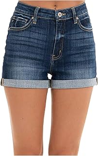 LindoMaker Jean Shorts Womens Sexy Casual Knee Length Bermuda Shorts Distressed Short Jeans Night Out Party Shorts