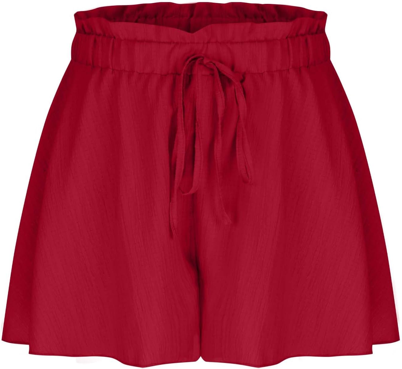 Women's Wide Leg Shorts Oversized Culottes Fashion Solid Color Lace up Elastic Waist Baggy Comfy Short Sweatpant