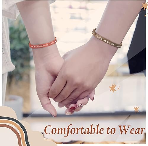 Miniatura 5 de Jeyiour 20 pulseras de versículo bíblico a granel, pulseras de cuero cristiano a granel, pulseras de citas de las Escrituras de la fe de Dios