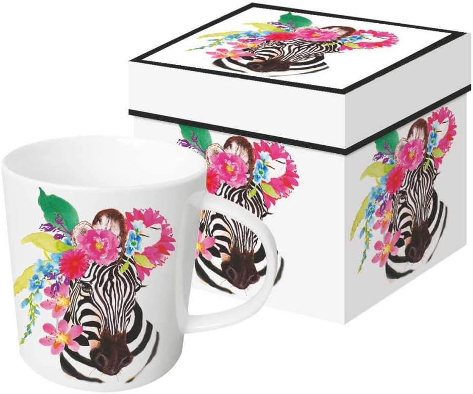 Paperproducts Design Decorative Bone China Mug Gift Box Set - Beverages, Hot, Cold Drinks, Tea – Artistic Designs, Decorated Mugs – 13.5 Ounces, Color Bakery/Art Licensing.Com Kensington Garden Design