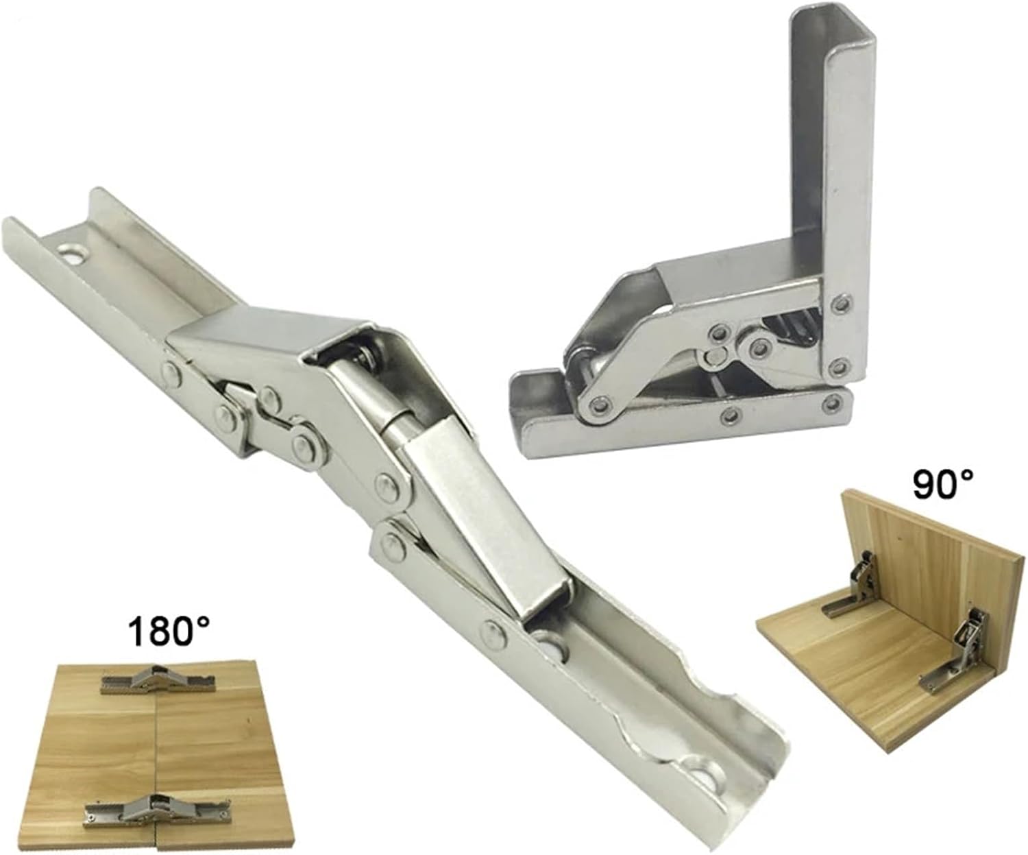 Fold Hinge 90 Turn to 180Degrees Wood Table Supports Hidden Type Open Flat 180Degree Accessories 2Pcs