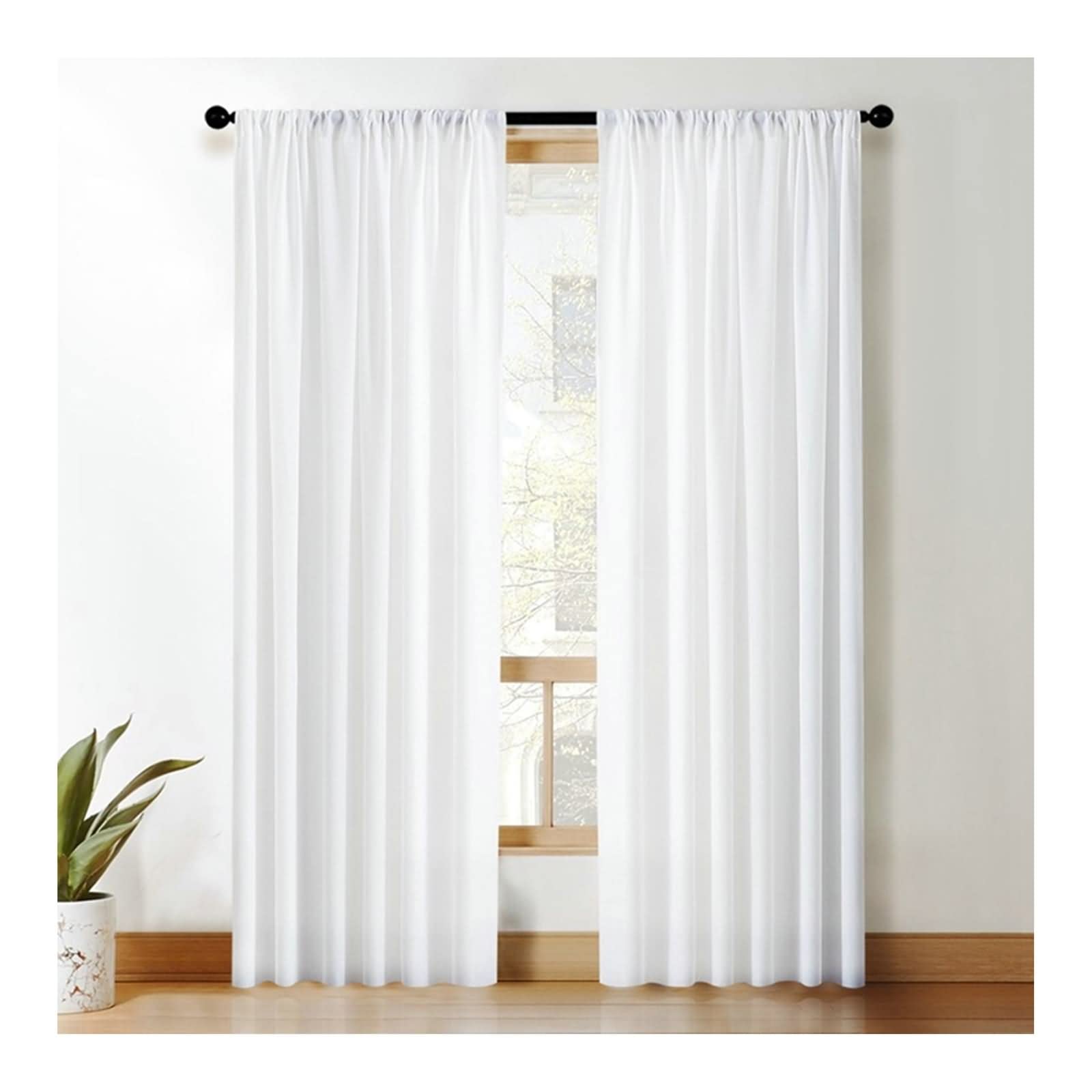Schlaufenschal Weiß Blickdicht, Samtvorhang Doppelt Einfarbig 2 Stücke 107X214cm für Schlafzimmer