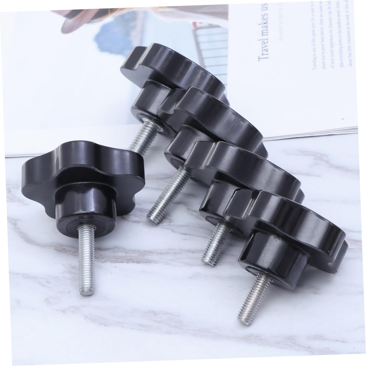 Gatuida 5pcs Star Shape Hand Knob Set Easy to Install Knobs for Furniture and Mechanical Use