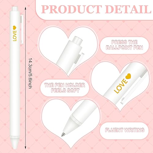 Miniatura 4 de Harloon 60 bolígrafos de despedida de soltera, bolígrafos de boda para libro de visitas, tinta negra, blanca, retráctil, tinta de gel para