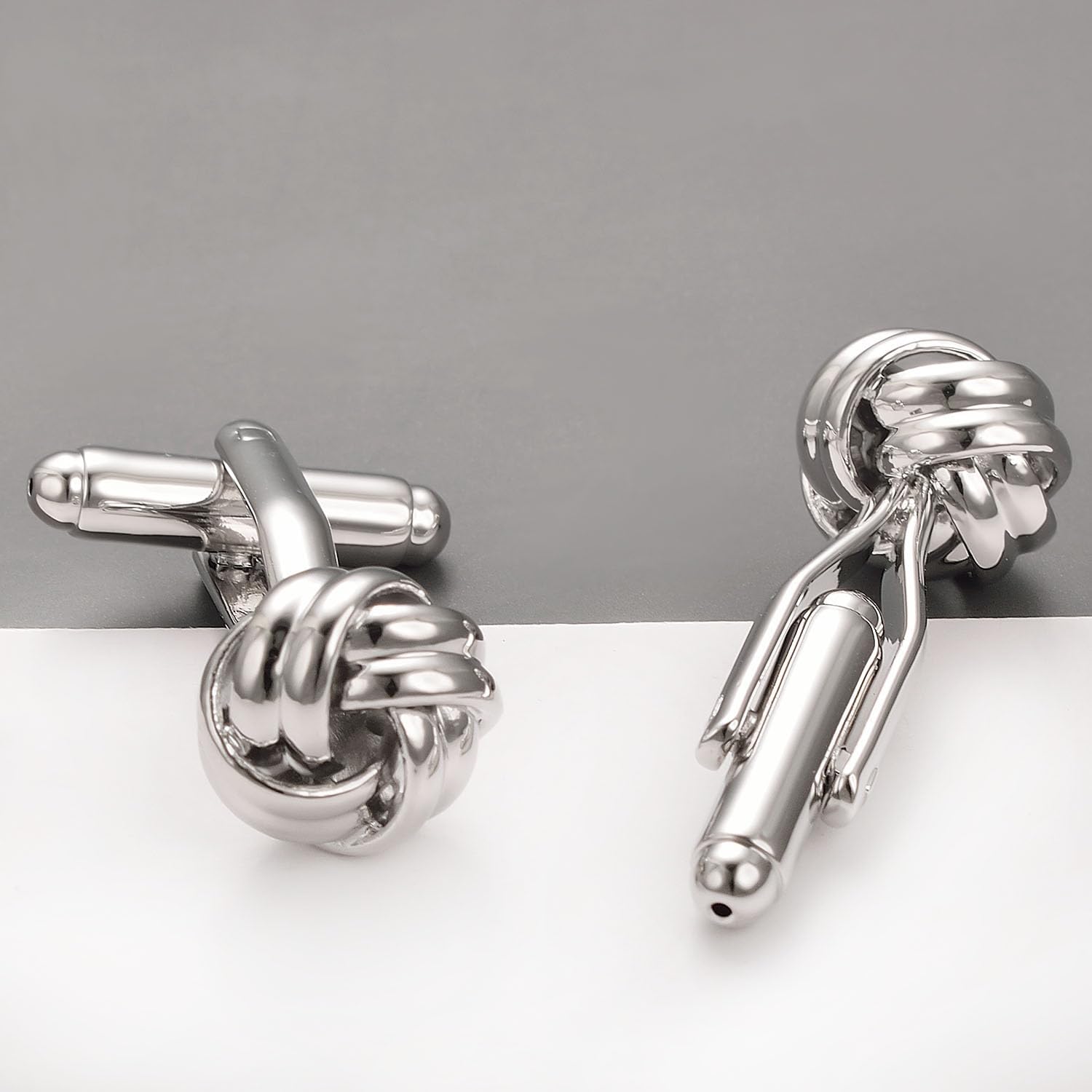 Knot Silver Cufflinks for Men Cuff links for Men Wedding Business Party Shirt Jewellery