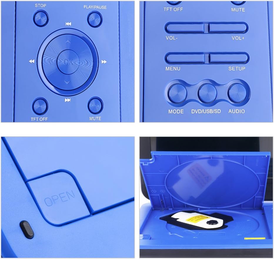 DBPOWER Portable DVD Player mounted on a car headrest