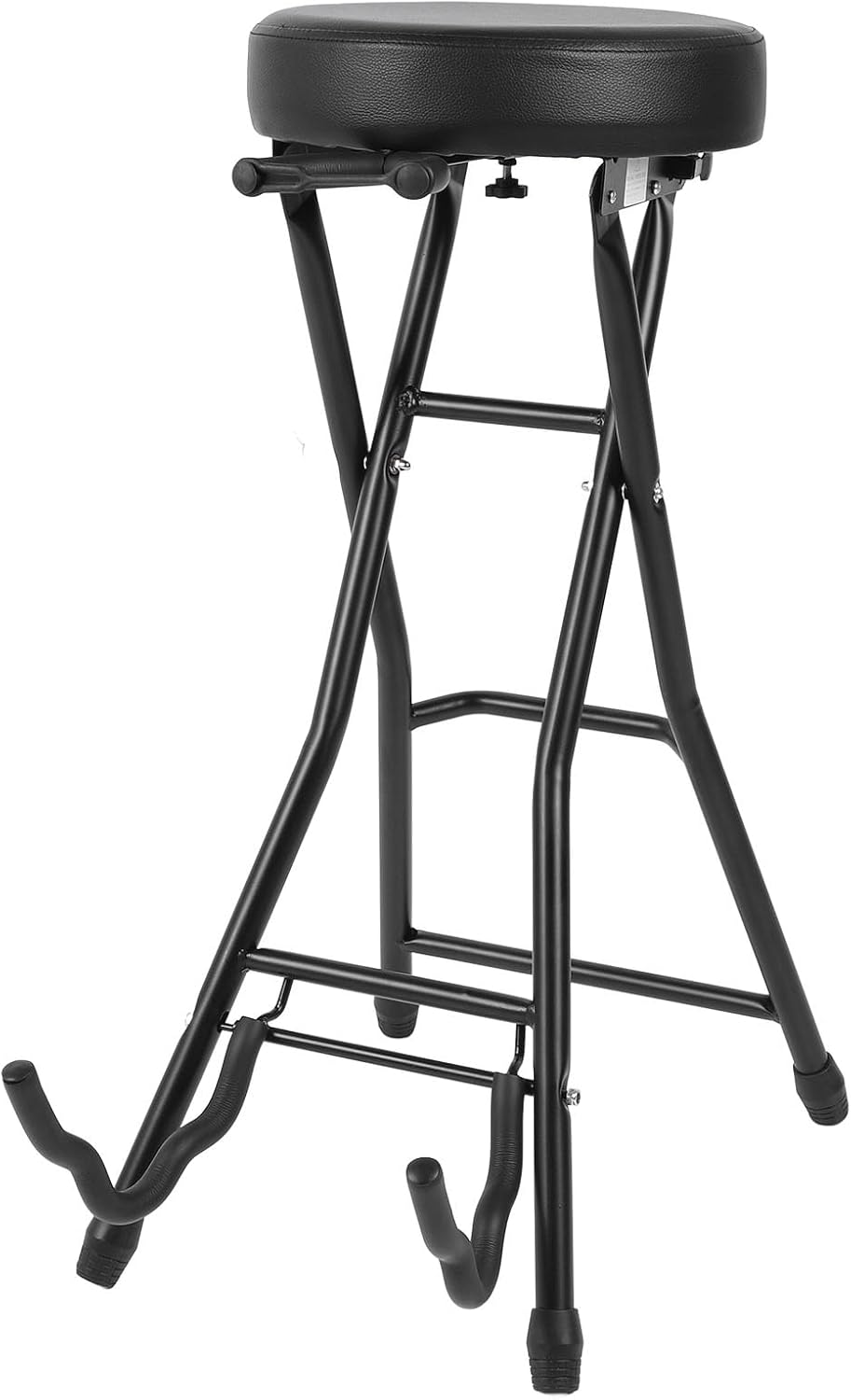 Guitar Stool, Foldable Guitar Chair with Padded Cushion Built in Stand for Acoustic Electric Guitarists Bass Players, 29.1in Height