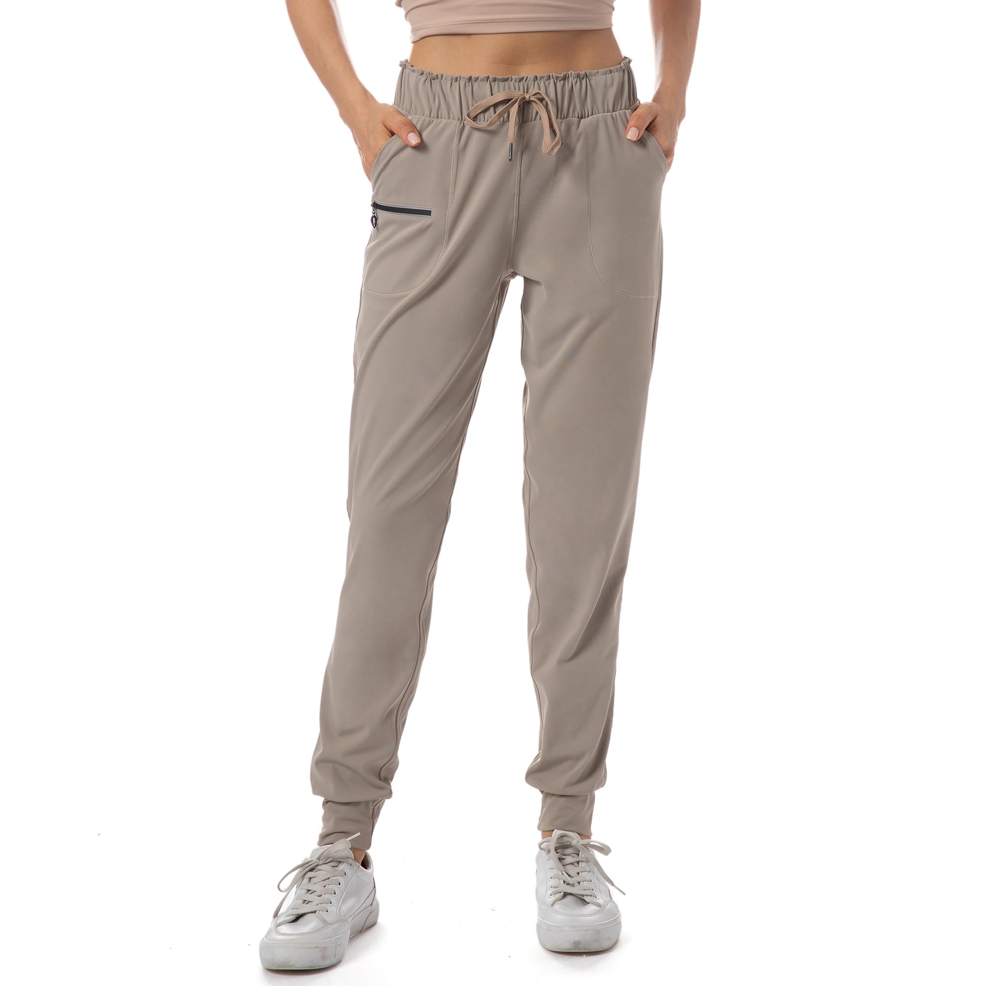 Joggers for Women with Pockets Elastic Waist Workout Sport Gym Pants