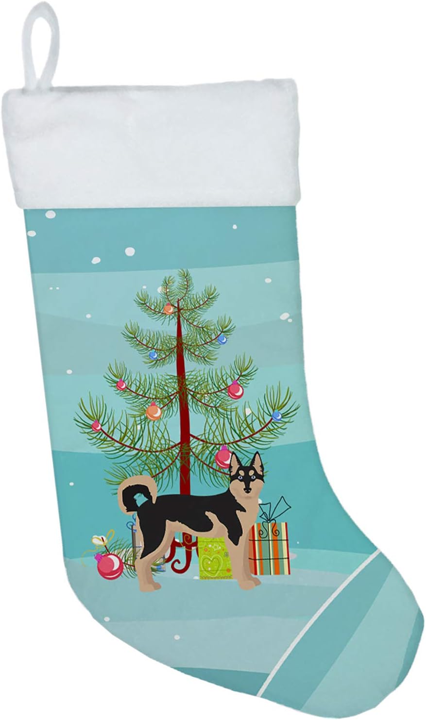 Caroline's Treasures CK3831CS Gerberian Shepsky #2 Christmas Tree Christmas Stocking Fireplace Hanging Stockings Christmas Season Party Decor Family Holiday Decorations