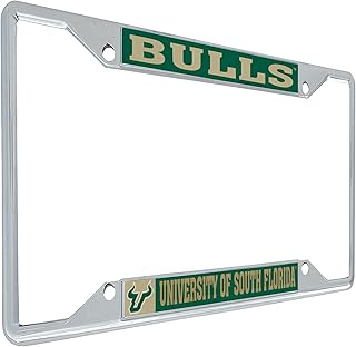 Desert Cactus University of South Florida Car Accessories Bulls Metal License Plate Frame and Tag Holder for Front or Rear of Car (Mascot)