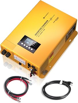 ECO-WORTHY 3000W 12V Pure Sine Wave Inverter Charger,2 in 1 Inverter/Battery Charger,12V DC to 120V AC Converter,25A100A Adjustable Current Charge,UPS Mode30ms Ideal for Off Grid,RV,Home,Cabin