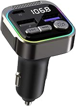 Car FM Transmitter Bluetooth 5.3 Adapter, Wireless Radio Transmitter, PD 30W QC3.0 18W Fast Charging, Hands-Free, Bass Boost, LED Display, USB Flash Play, All Metal, 12V/24V