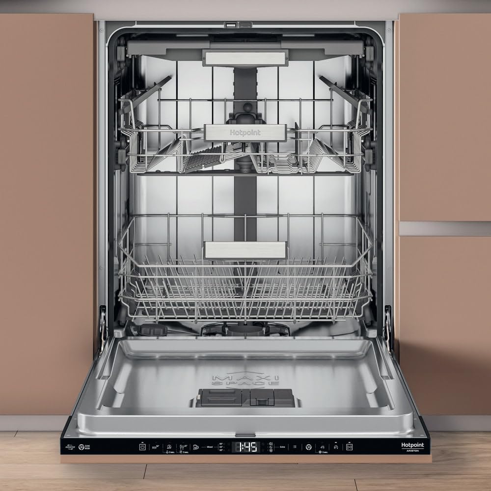 Hotpoint H7I HT59 L Lave-vaisselle Encastrable 60 cm 15 Couverts Départ Différé 24h Panier Supérieur Réglable 39 dB Classe Énergétique B Noir