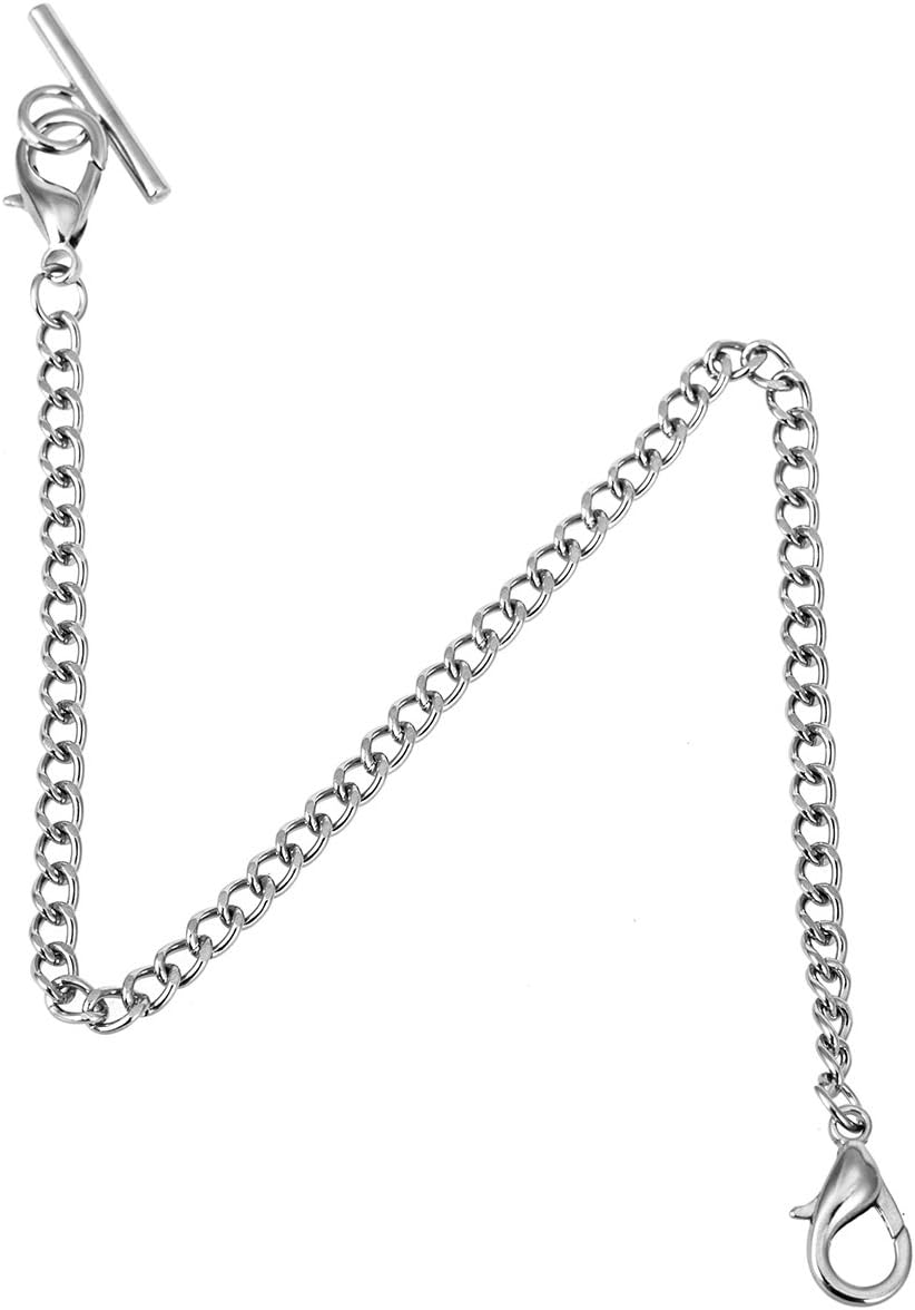 ManChDa Pocket Watch Albert Vest Chain with T Bar & Lobster Clasps Watch Chain Link