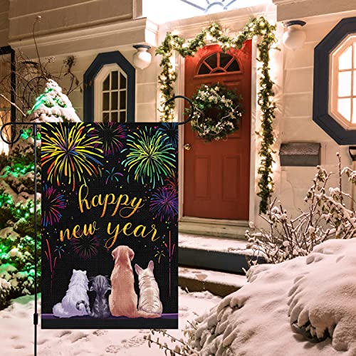 Louise Maelys Happy New Year Pet Themed Garden Flag #TOP9