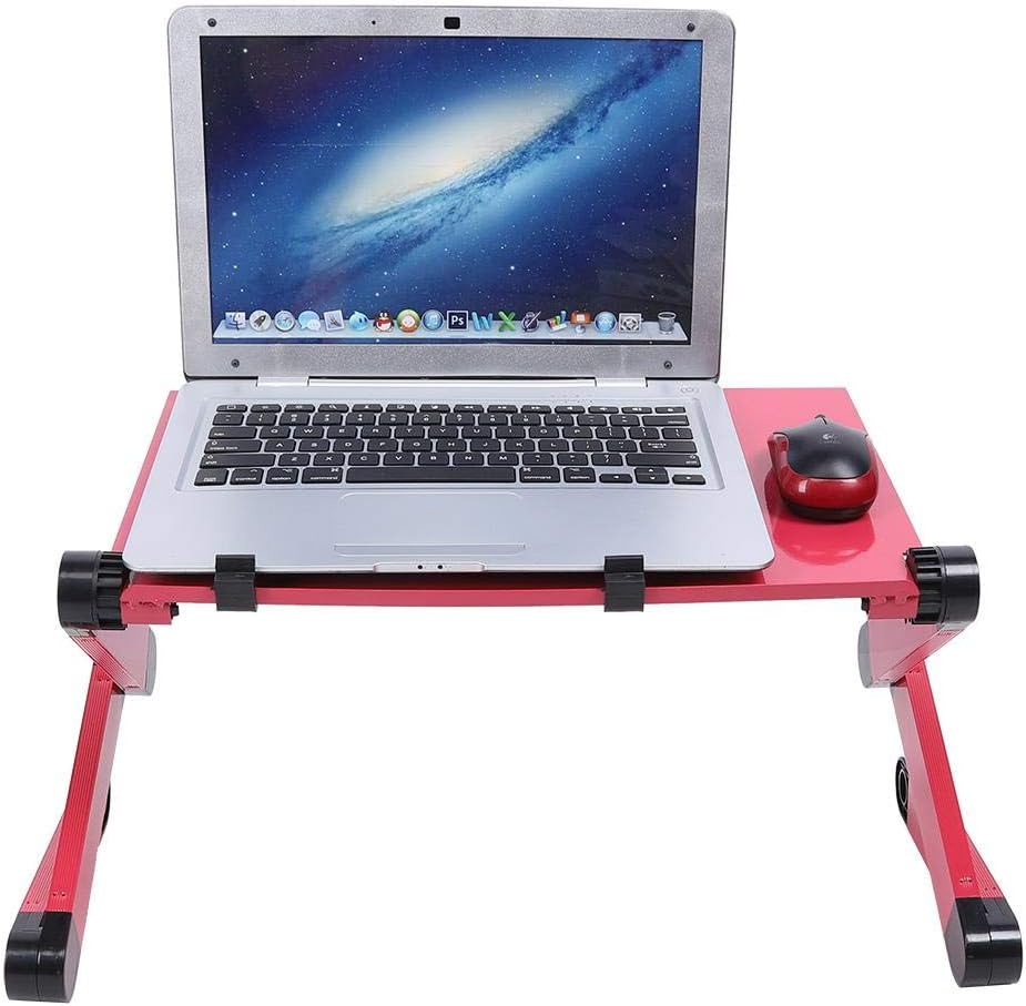 TOPINCN Laptop Desk Table Stand Aluminum Alloy Bed Computer (Rose)