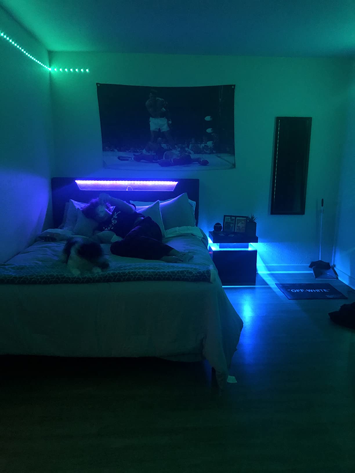 46/mo Finance ANCTOR Full Bed Frame with Storage Headboard and