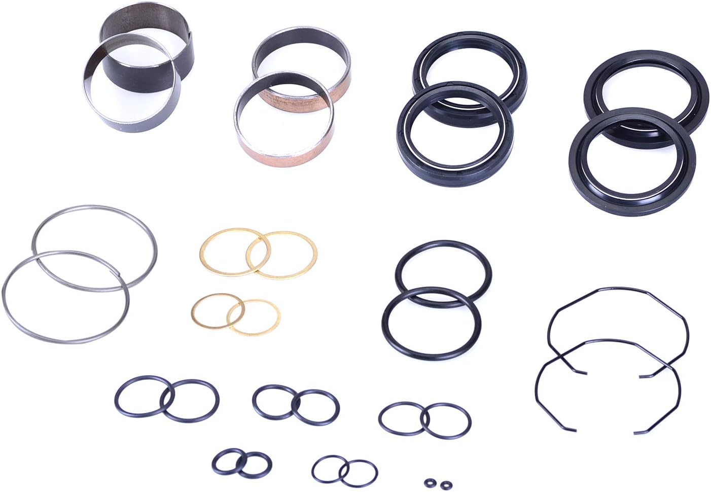 Mallofusa Fork and Bushing Dust Oil Seal Rebuild Kit Replacement Compatible for YZ250 1996-2003, YZ250F 2001-2003