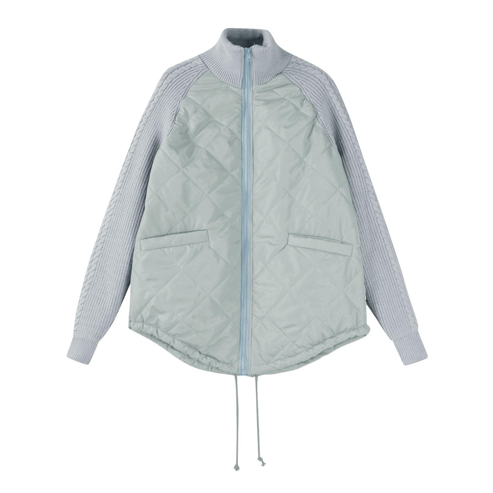Steppjacke Damen Diamond Quilt Winterjacke Stepp Jacket Hoher Kragen