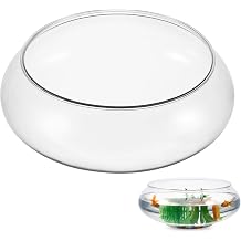 Kisangel Plastic Fish Bowl, 2800ml Round Fish Tank, Clear Aquarium Betta Tank for Desktop Office Home Decor, Goldfish Aquatic Plant