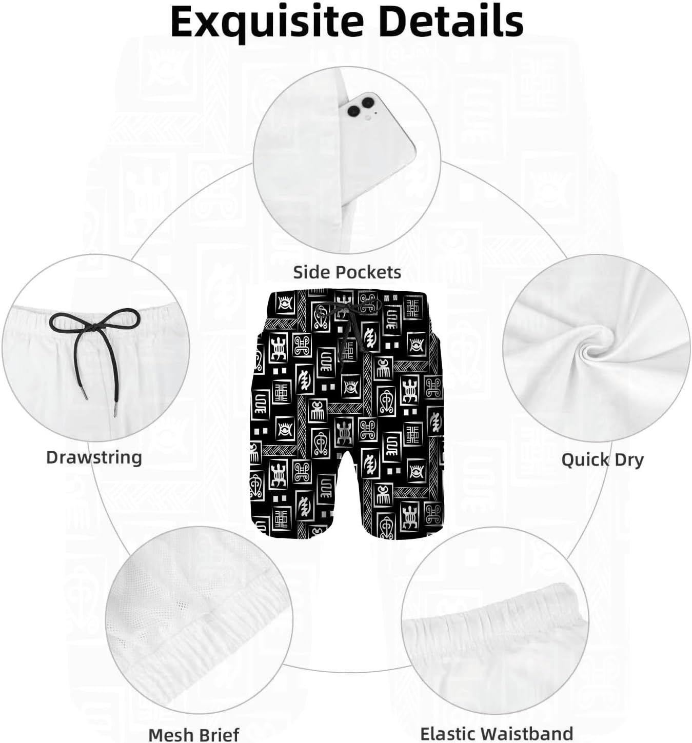 Mens Swim Trunks with Mesh Lining,Quick Dry Swimsuit Board Shorts Beach Pants Swimwear Bathing Suits - Image 5