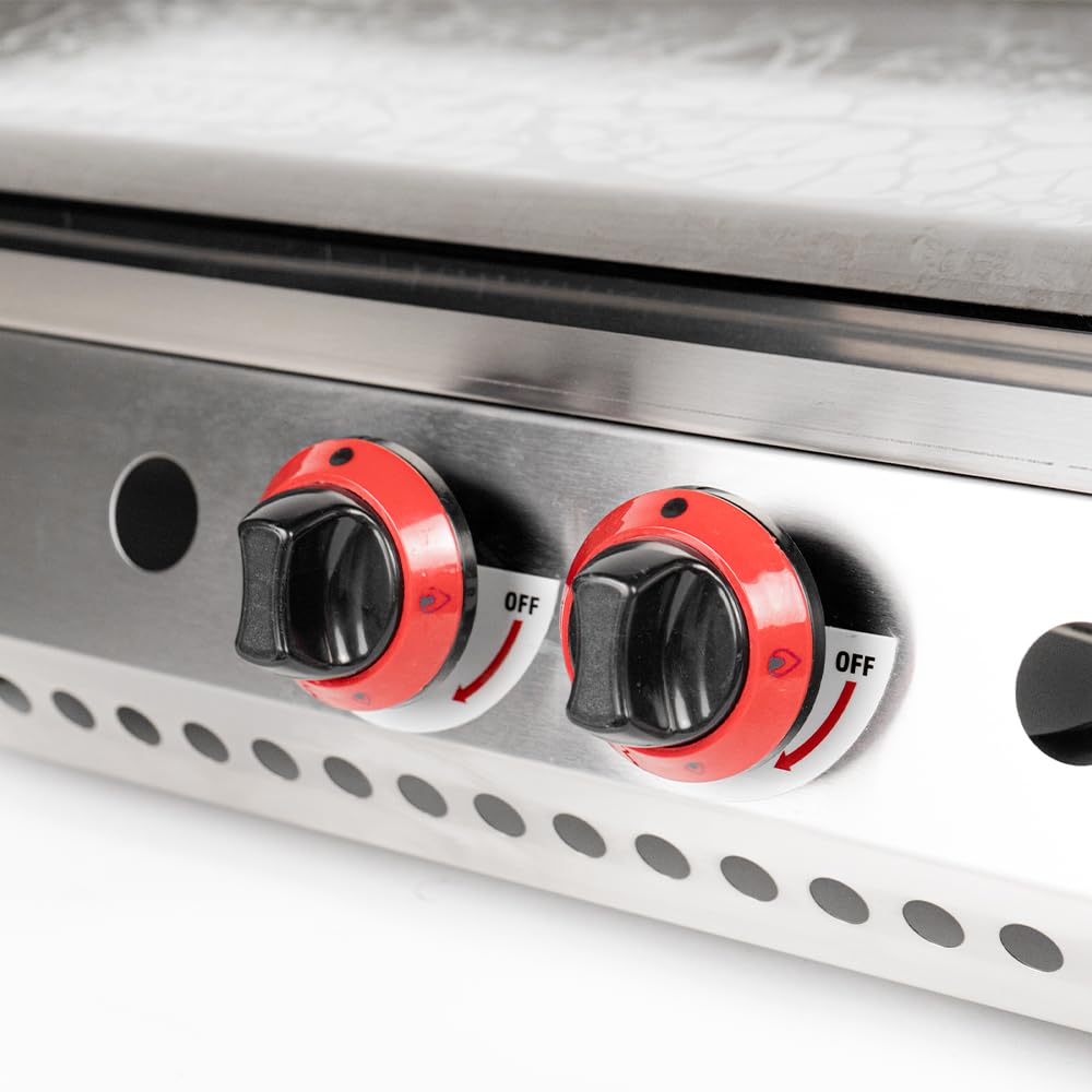 Plancha Industrial de Acero Inoxidable a Gas 100 cm Sobremesa Grosor de la Placa 4 mm para un Rápido Calentamiento con Termopar CE | Potencia 5,8 kW | Bares y Restaurantes