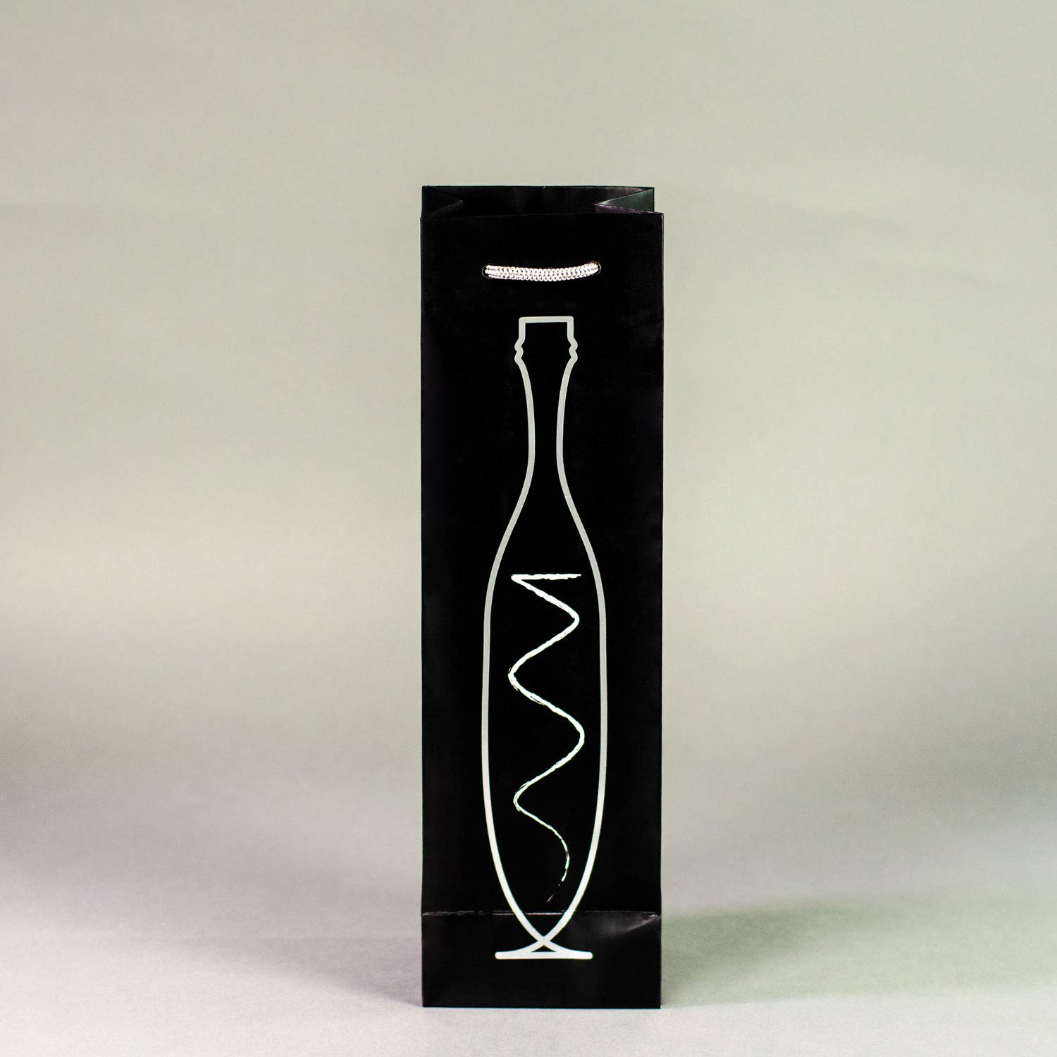 200 x Flaschentaschen schwarz 9,5+6,5x38 cm | Flaschentüten | Geschenktüte Flasche Wein | Weintaschen | HUTNER