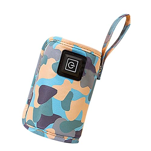 Calentador de biberones de leche USB, tamaño de la bolsa, temperatura ajustable, portátil, calentador de biberones 5V 2A (azul)