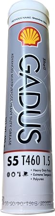 Shell Gadus S5 T460 1.5, Fully Synthetic Polyurea EP Grease, 400g Cartridge