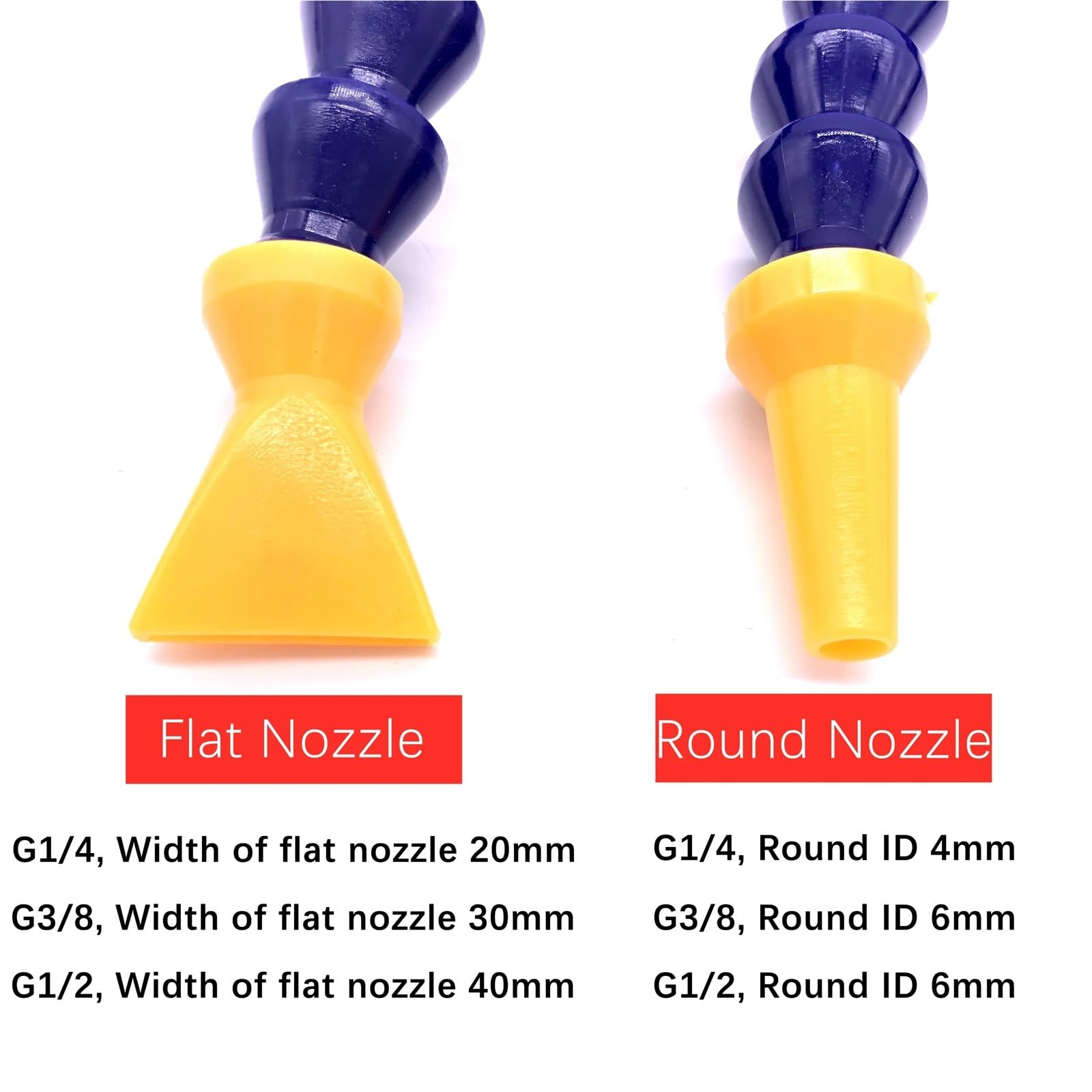 6 Tubi Pneumatici da 1/4" 3/8; 1/2; BPS Filettatura Maschio in plastica Flessibile for Acqua, Olio e refrigerante for tornio, Macchina a Controllo numerico computerizzato(Round-600MM,1/2")