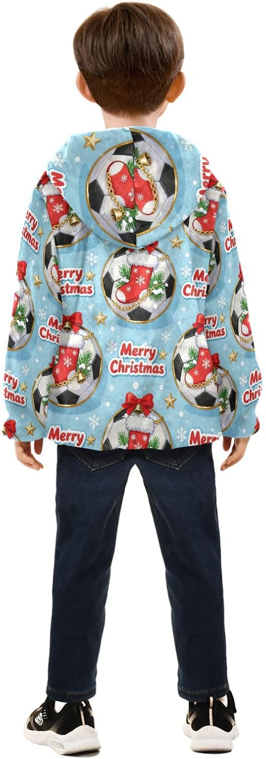 Merry Christmas Football Toddler Winter Jackets Outerwear Jackets Navy Blue Fall Baby Boy Clothes
