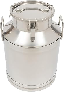 50L Stainless Steel Milk Can - Heavy Duty Milk Jug - Liquid Container Storage Independent Embedded Silicone Sealed Lid - Milk Can Tote Jug with Sealed Lid Heavy Duty for Milk and Wine (50L)