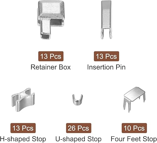 Miniatura 3 de uxcell Kit de reparación de cremallera, 5 cierres de metal deslizantes, pasadores de inserción y tapones de parte superior inferior para reemplazar