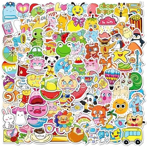 100 PCS Stickers for Kids,Cute Water Bottle Stickers,Waterproof Vinyl Stickers for Water Bottle Laptop Notebook,Kawaii Animal Stickers for Teens Girls Boys Students(Big Sticker Packs) Cover