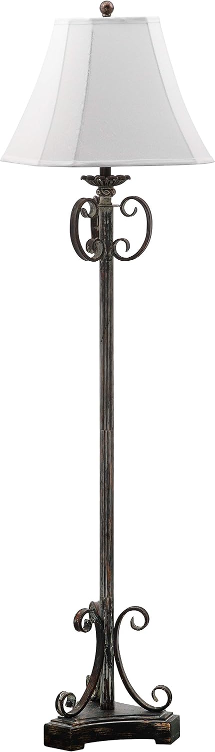 SAFAVIEH Lighting Collection Isabella Traditional Rustic Farmhouse Oil-Rubbed Bronze 63-inch Living Room Bedroom Home Office Standing Floor Lamp (LED Bulb Included)