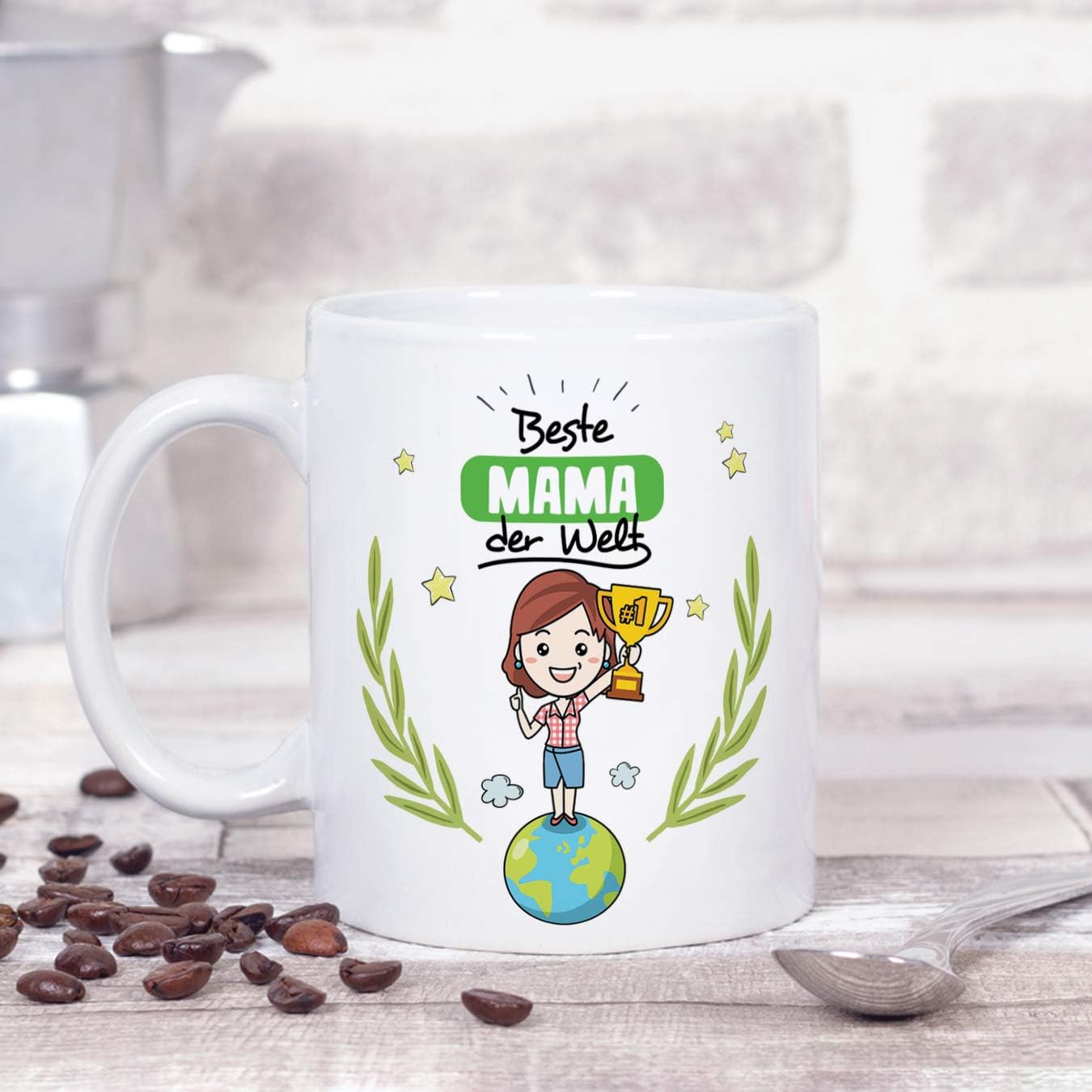 (Mug in German) Mama Mug/Mug/Mug Gift Lovely and Funny Coffee Mug - Best Mom in The World - Ceramic 350 ml image 2