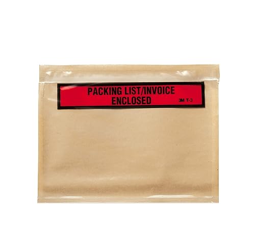 3M PLE-T3 Top Print - Sobres de lista de embalaje, 7 pulgadas de ancho x 5-12 pulgadas de largo (caja de 1000)