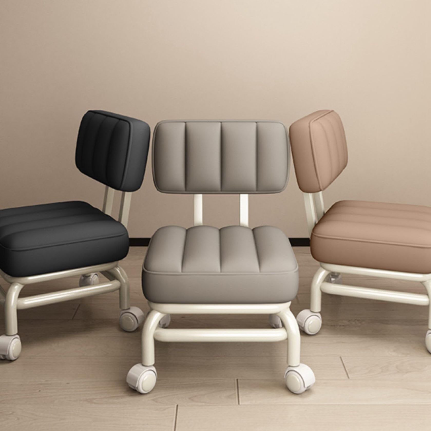 Amazon.co.jp: 小型オフィスチェア 背もたれ キャスター付き椅子 方形