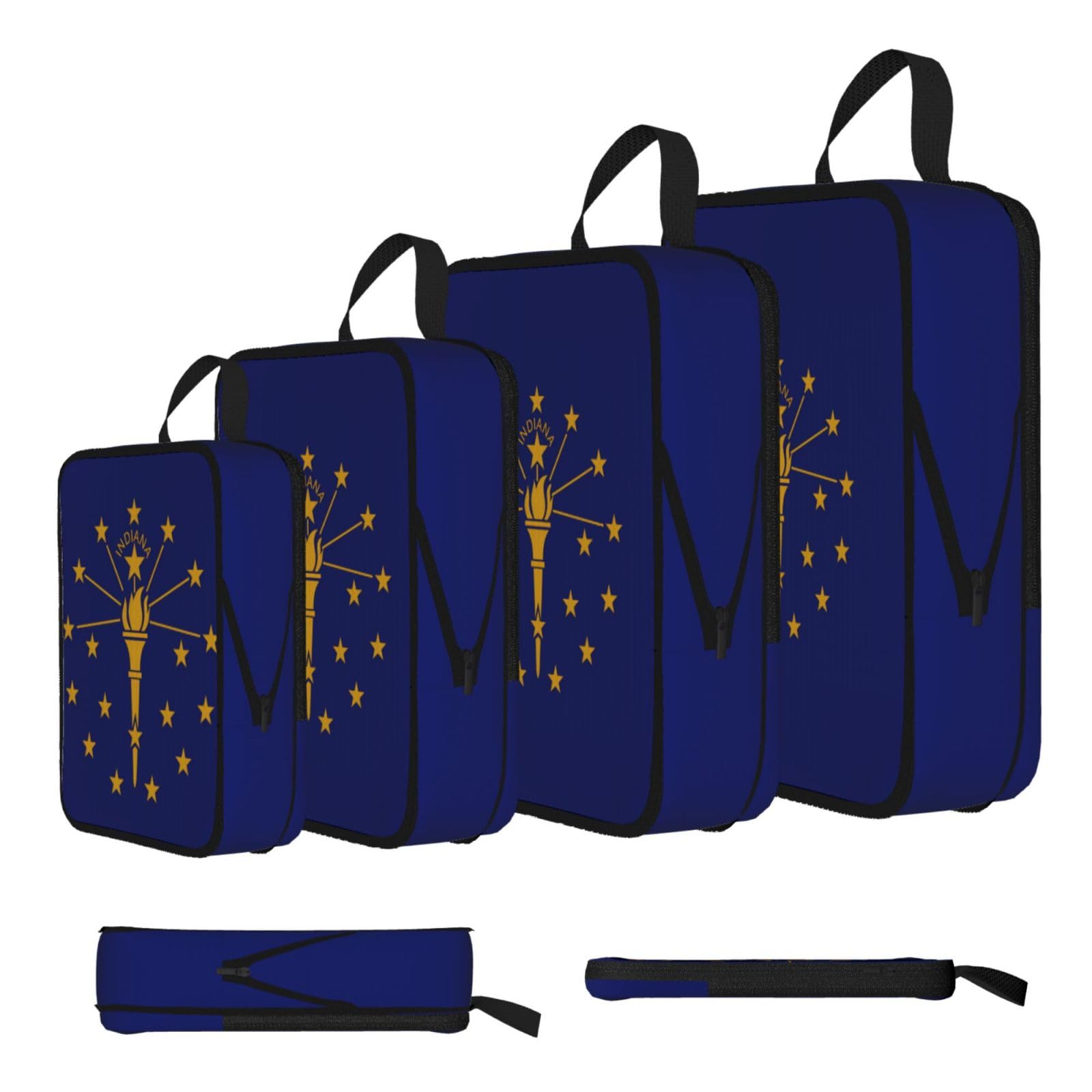Indiana State Flag Compression Packing Cubes 4 Piece Set
